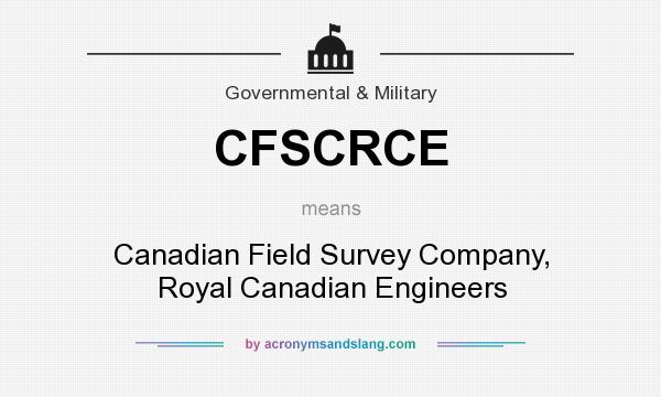 What does CFSCRCE mean? It stands for Canadian Field Survey Company, Royal Canadian Engineers