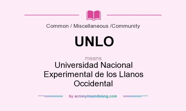 What does UNLO mean? It stands for Universidad Nacional Experimental de los Llanos Occidental