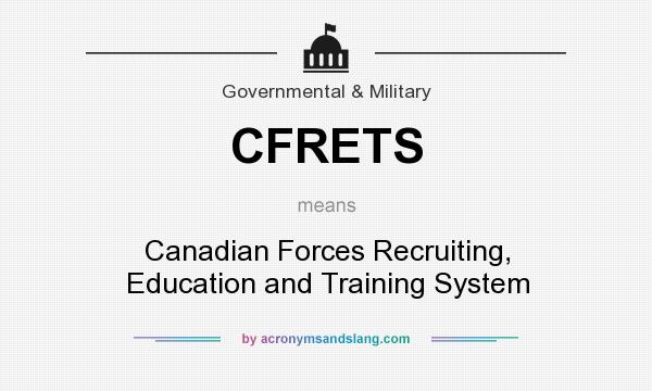 What does CFRETS mean? It stands for Canadian Forces Recruiting, Education and Training System