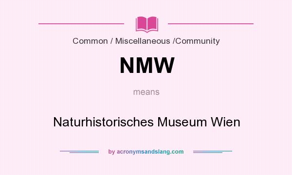 What does NMW mean? It stands for Naturhistorisches Museum Wien