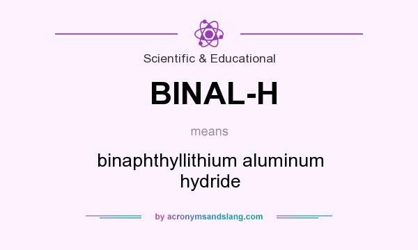 What does BINAL-H mean? It stands for binaphthyllithium aluminum hydride