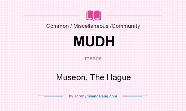 What does MUDH mean? It stands for Museon, The Hague