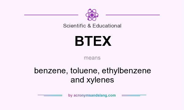What does BTEX mean? It stands for benzene, toluene, ethylbenzene and xylenes
