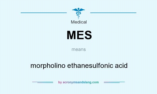 What does MES mean? It stands for morpholino ethanesulfonic acid