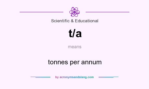 What does t/a mean? It stands for tonnes per annum