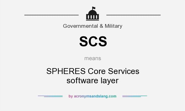 What does SCS mean? It stands for SPHERES Core Services software layer