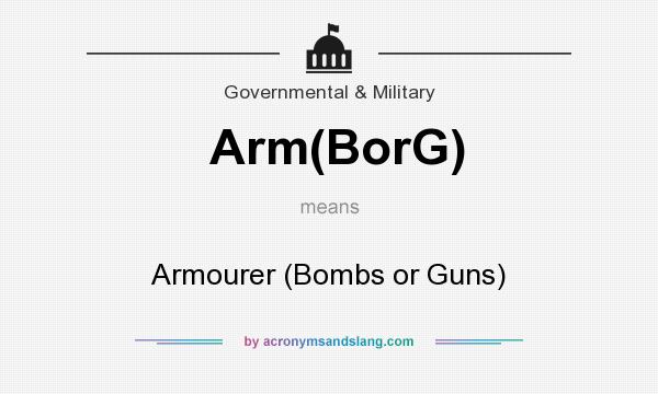 What does Arm(BorG) mean? It stands for Armourer (Bombs or Guns)
