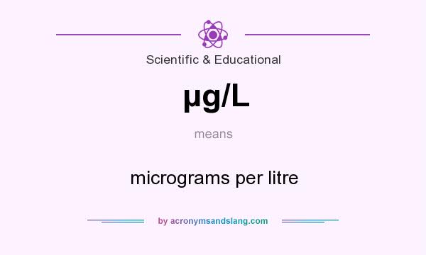 What does µg/L mean? It stands for micrograms per litre