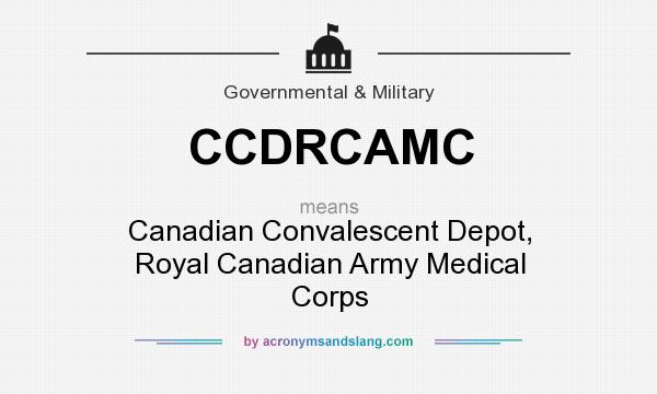 What does CCDRCAMC mean? It stands for Canadian Convalescent Depot, Royal Canadian Army Medical Corps