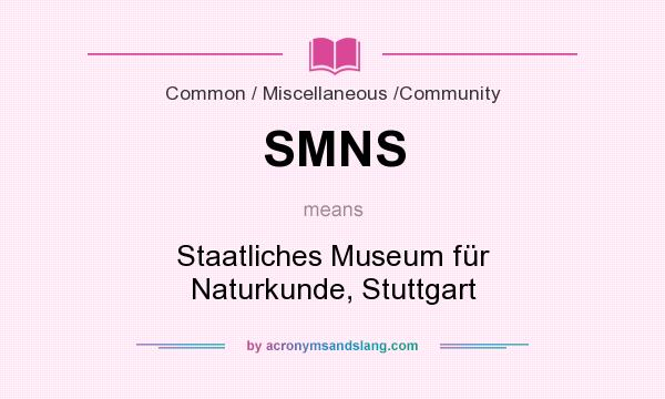 What does SMNS mean? It stands for Staatliches Museum für Naturkunde, Stuttgart