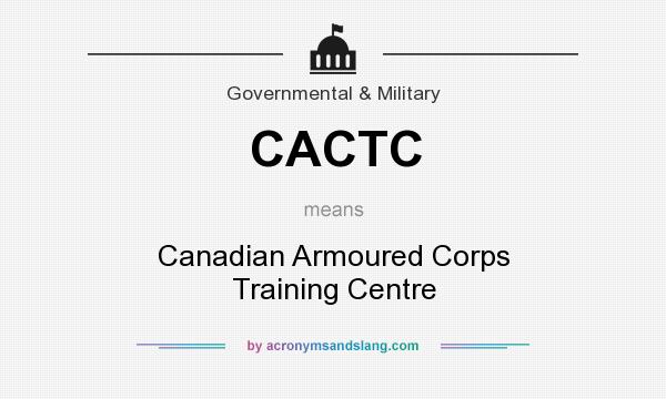 What does CACTC mean? It stands for Canadian Armoured Corps Training Centre