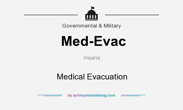 What does Med-Evac mean? It stands for Medical Evacuation