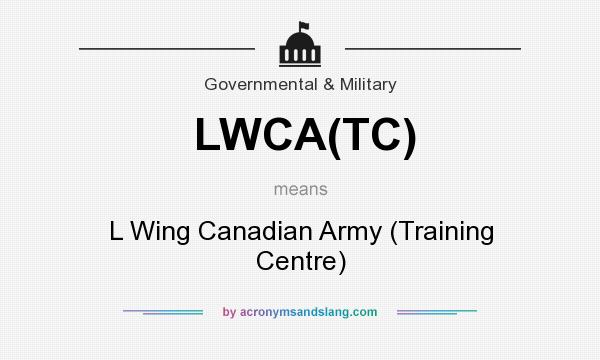 What does LWCA(TC) mean? It stands for L Wing Canadian Army (Training Centre)