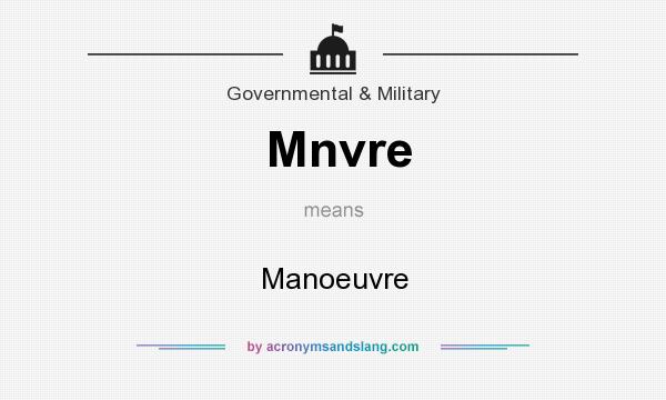 What does Mnvre mean? It stands for Manoeuvre