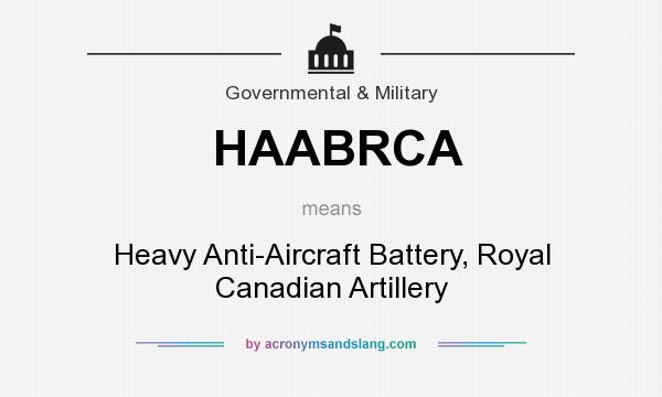 What does HAABRCA mean? It stands for Heavy Anti-Aircraft Battery, Royal Canadian Artillery