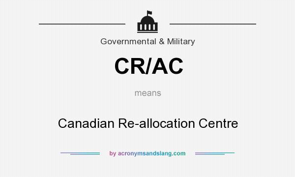 What does CR/AC mean? It stands for Canadian Re-allocation Centre