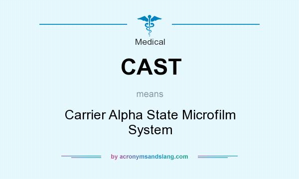 What does CAST mean? It stands for Carrier Alpha State Microfilm System