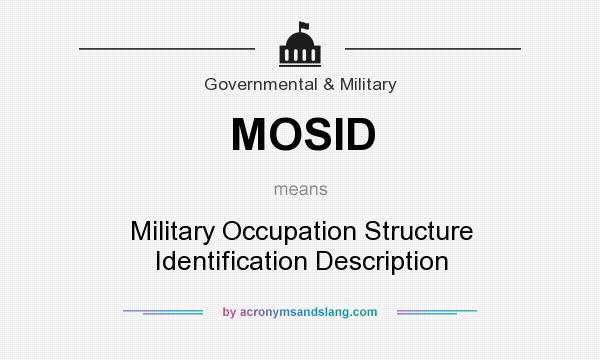 What does MOSID mean? It stands for Military Occupation Structure Identification Description