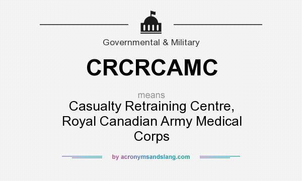 What does CRCRCAMC mean? It stands for Casualty Retraining Centre, Royal Canadian Army Medical Corps