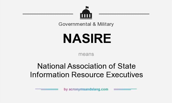What does NASIRE mean? It stands for National Association of State Information Resource Executives