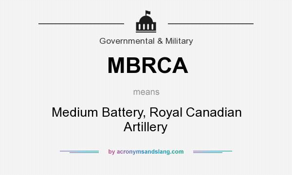 What does MBRCA mean? It stands for Medium Battery, Royal Canadian Artillery