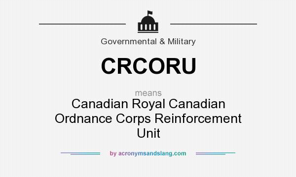What does CRCORU mean? It stands for Canadian Royal Canadian Ordnance Corps Reinforcement Unit