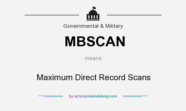 What does MBSCAN mean? It stands for Maximum Direct Record Scans