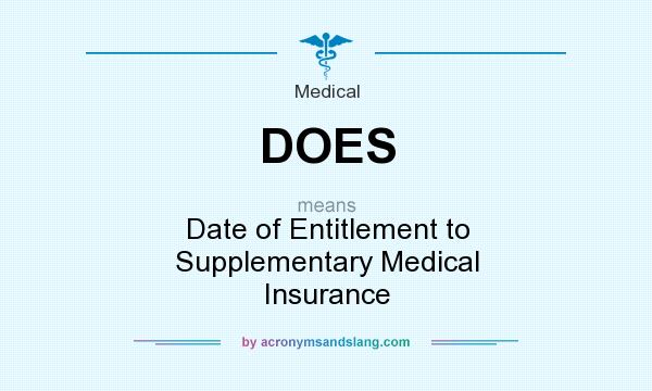 What does DOES mean? It stands for Date of Entitlement to Supplementary Medical Insurance