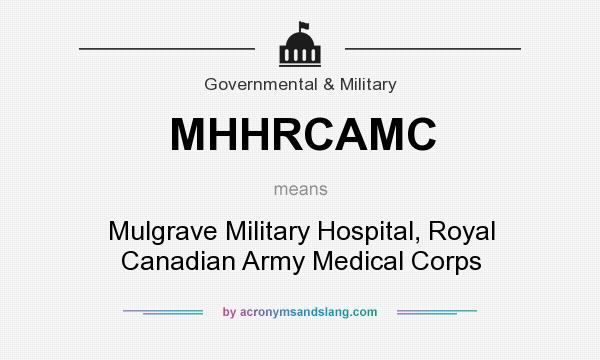What does MHHRCAMC mean? It stands for Mulgrave Military Hospital, Royal Canadian Army Medical Corps