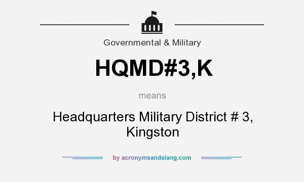 What does HQMD#3,K mean? It stands for Headquarters Military District # 3, Kingston