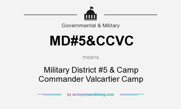 What does MD#5&CCVC mean? It stands for Military District #5 & Camp Commander Valcartier Camp