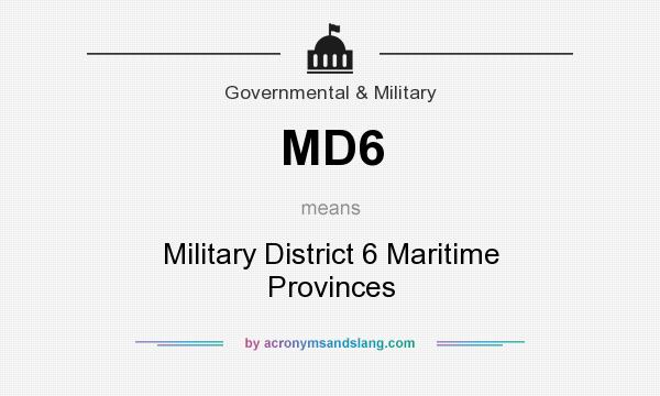 What does MD6 mean? It stands for Military District 6 Maritime Provinces