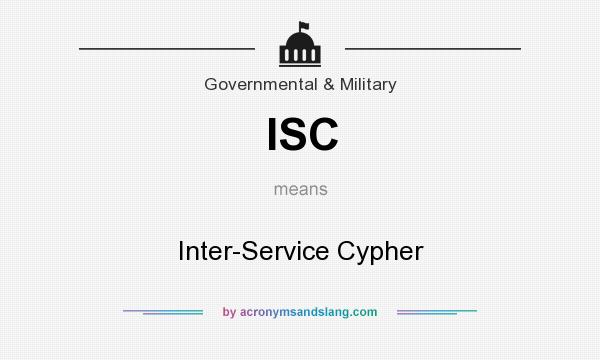 What does ISC mean? It stands for Inter-Service Cypher