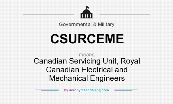 What does CSURCEME mean? It stands for Canadian Servicing Unit, Royal Canadian Electrical and Mechanical Engineers