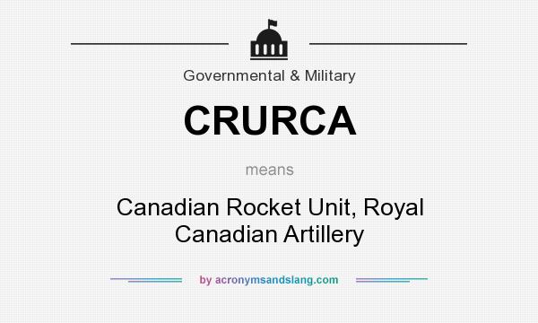 What does CRURCA mean? It stands for Canadian Rocket Unit, Royal Canadian Artillery