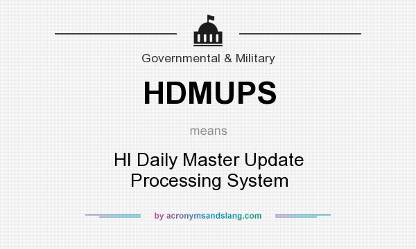 What does HDMUPS mean? It stands for HI Daily Master Update Processing System