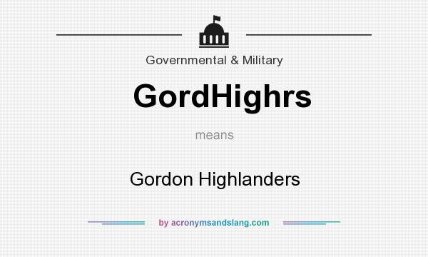 What does GordHighrs mean? It stands for Gordon Highlanders