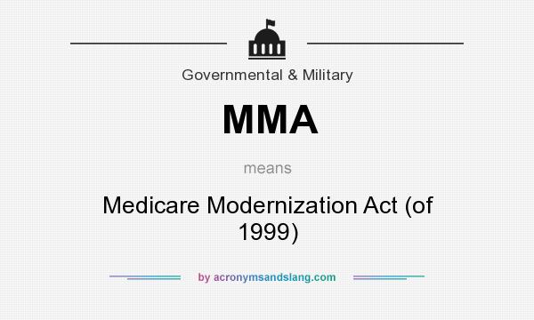 What does MMA mean? It stands for Medicare Modernization Act (of 1999)