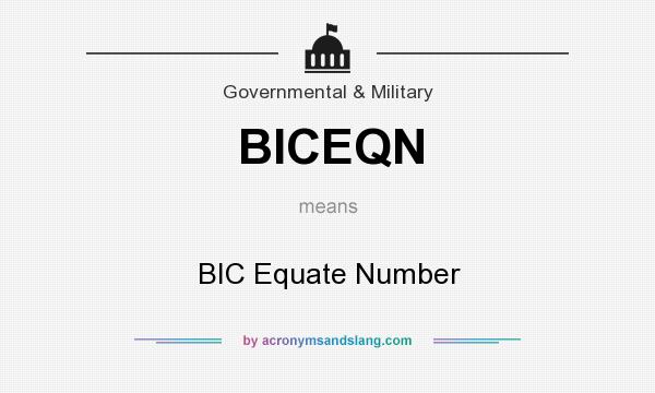 What does BICEQN mean? It stands for BIC Equate Number
