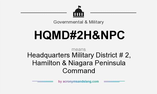 What does HQMD#2H&NPC mean? It stands for Headquarters Military District # 2, Hamilton & Niagara Peninsula Command