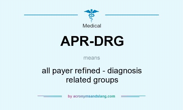 What does APR-DRG mean? It stands for all payer refined - diagnosis related groups
