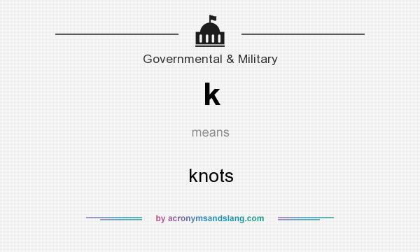 What does k mean? It stands for knots