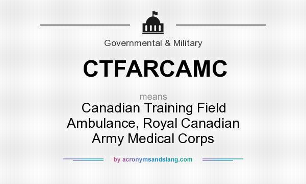 What does CTFARCAMC mean? It stands for Canadian Training Field Ambulance, Royal Canadian Army Medical Corps