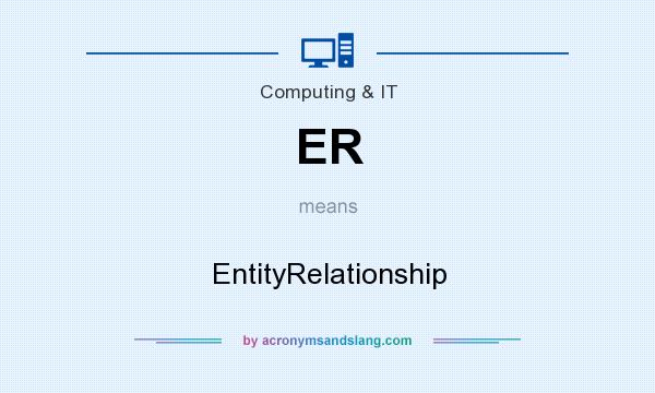 What does ER mean? It stands for EntityRelationship