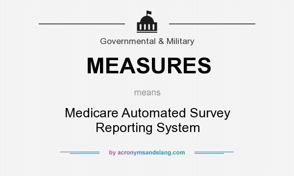 What does MEASURES mean? It stands for Medicare Automated Survey Reporting System