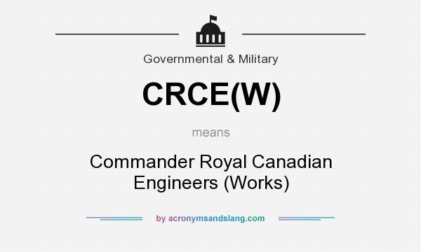 What does CRCE(W) mean? It stands for Commander Royal Canadian Engineers (Works)