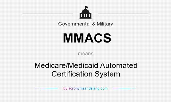 What does MMACS mean? It stands for Medicare/Medicaid Automated Certification System