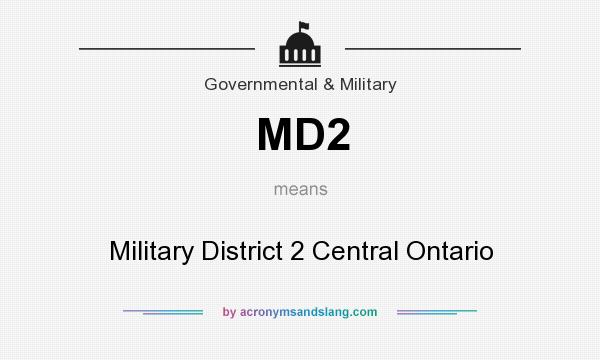 What does MD2 mean? It stands for Military District 2 Central Ontario