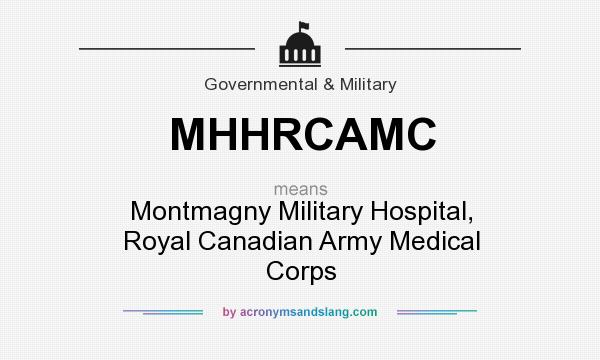What does MHHRCAMC mean? It stands for Montmagny Military Hospital, Royal Canadian Army Medical Corps