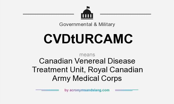 What does CVDtURCAMC mean? It stands for Canadian Venereal Disease Treatment Unit, Royal Canadian Army Medical Corps